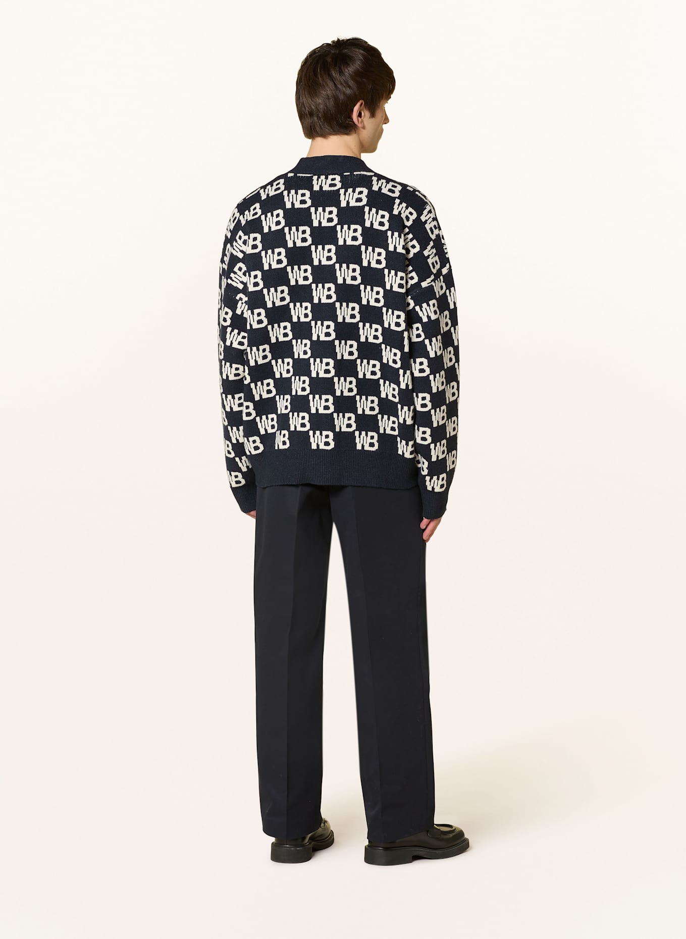 WRSTBHVR Kardigan CHESS V2: GRANATOWY / BIAŁY