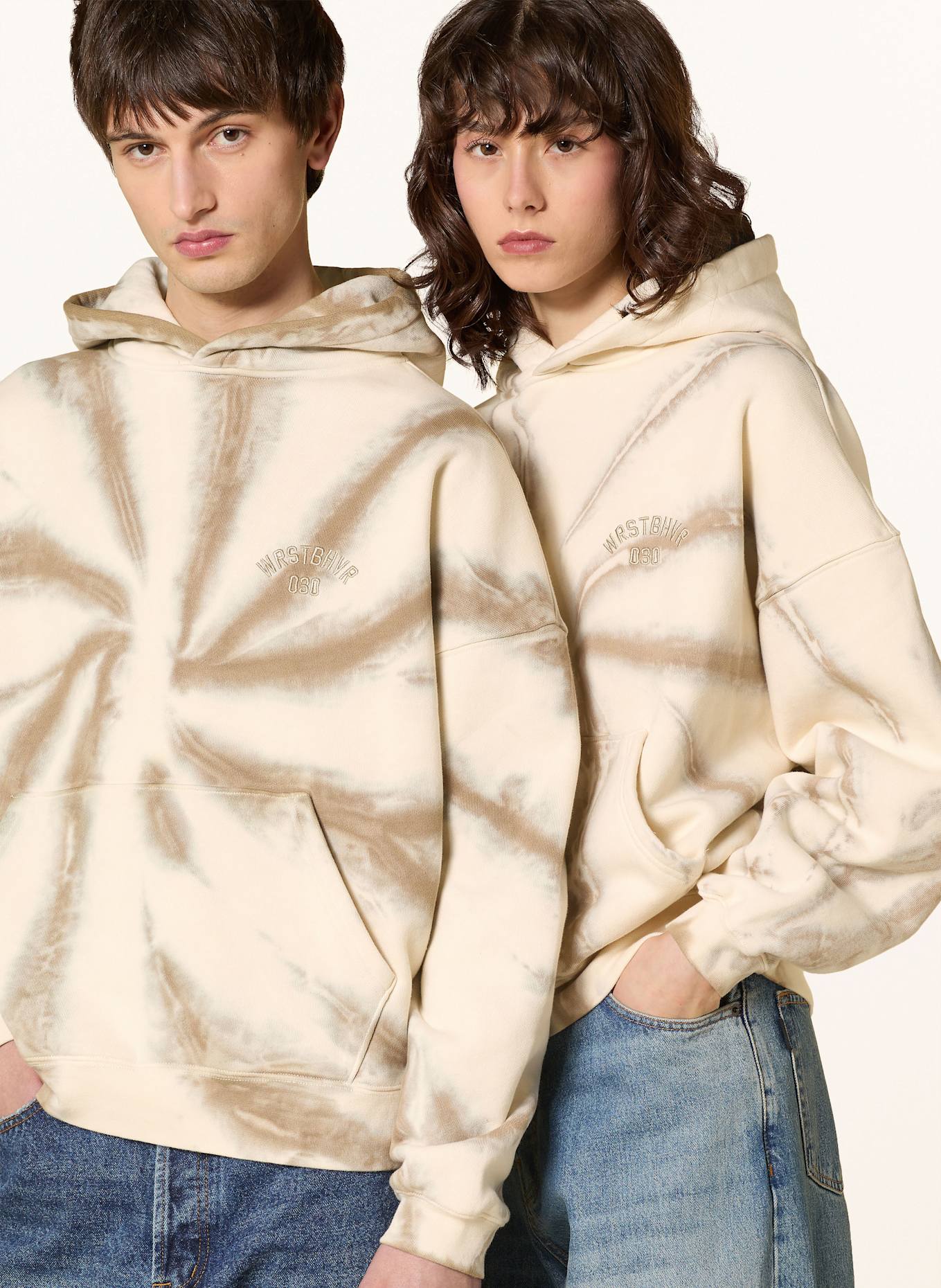 WRSTBHVR Mikina s kapucí EROL: KRÉMOVÁ / BÉŽOVÁ / ŠEDÁ