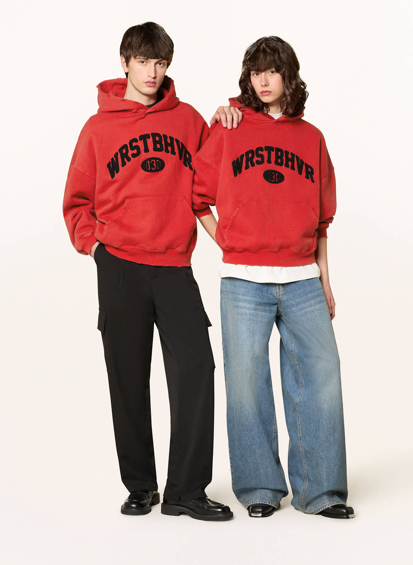 WRSTBHVR Hoodie JESSE V2: RED / BLACK