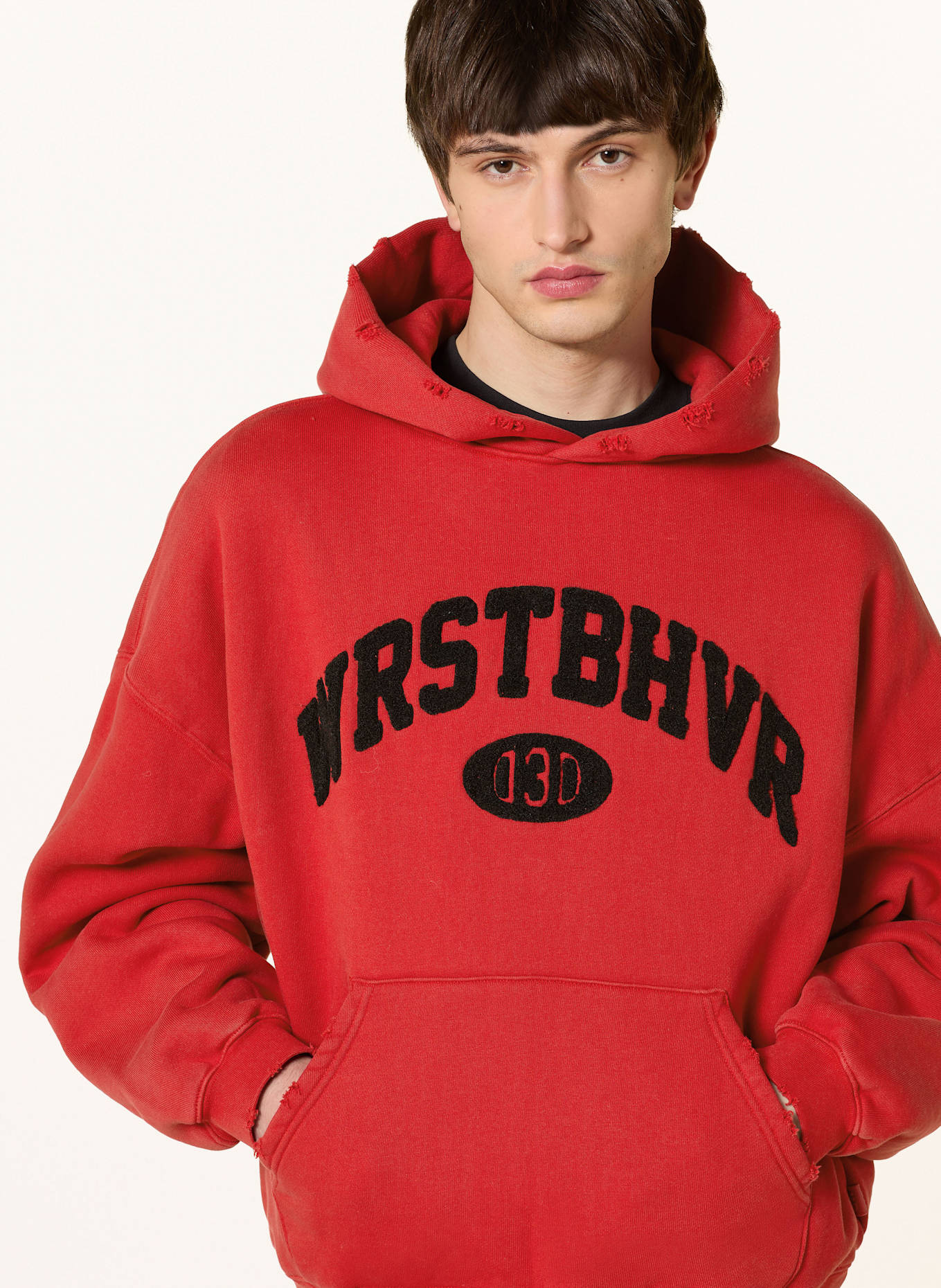 WRSTBHVR Hoodie JESSE V2: RED / BLACK