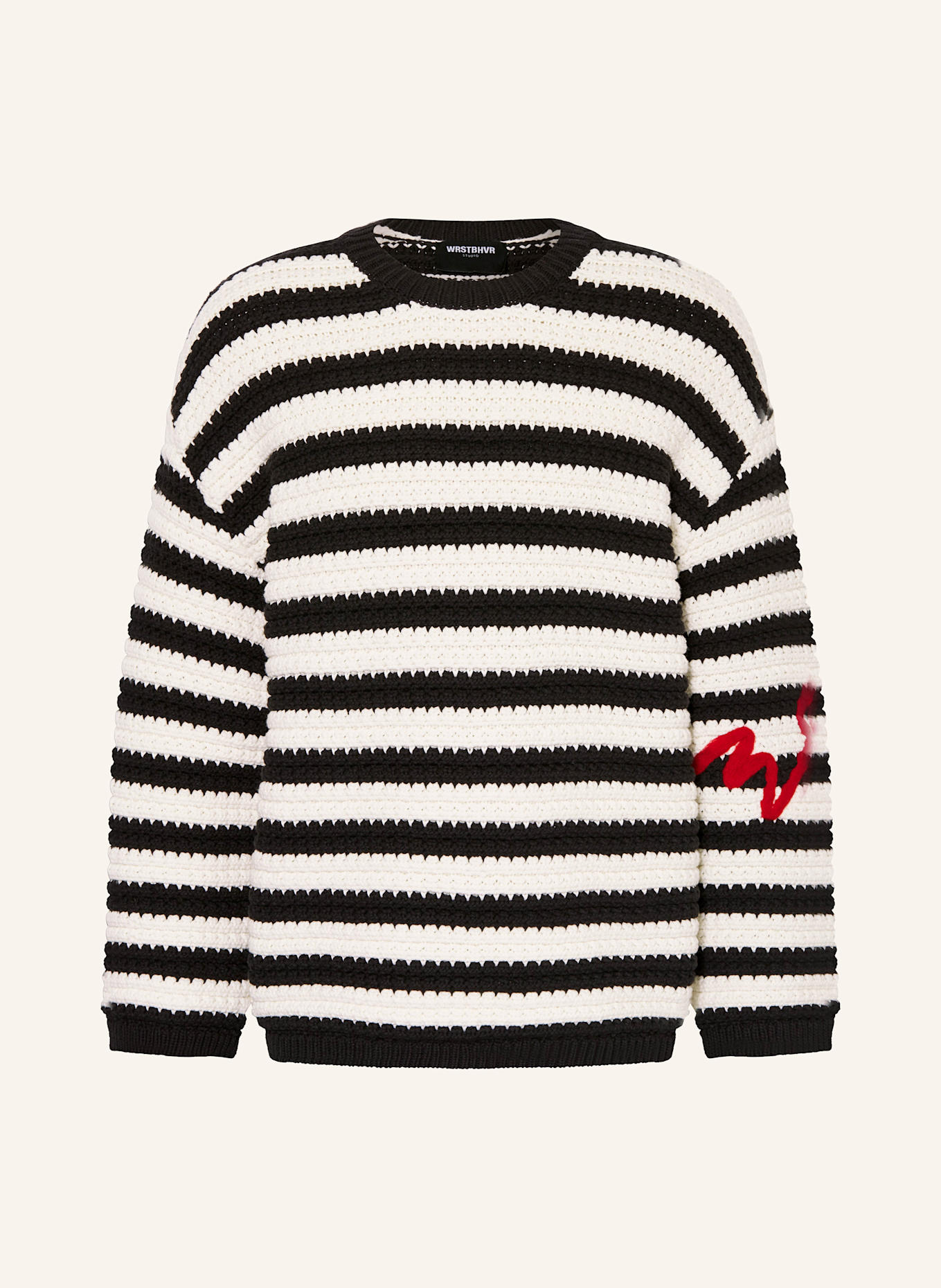 WRSTBHVR Sweter ALANA: CZARNY / BIAŁY / CZERWONY