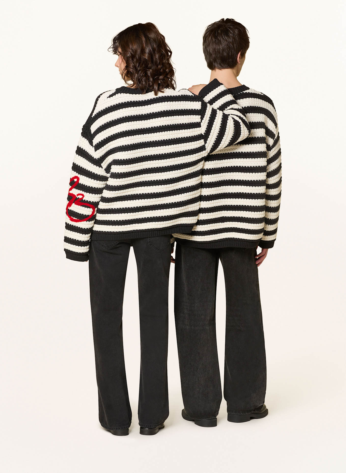 WRSTBHVR Sweter ALANA: CZARNY / BIAŁY / CZERWONY