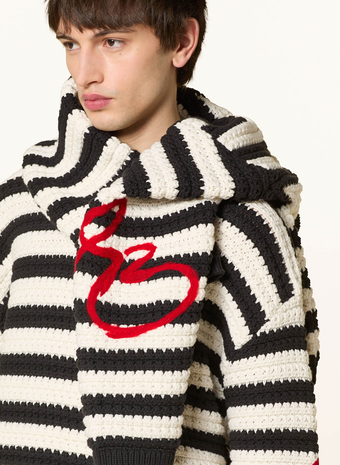 WRSTBHVR Sweter ALANA: CZARNY / BIAŁY / CZERWONY