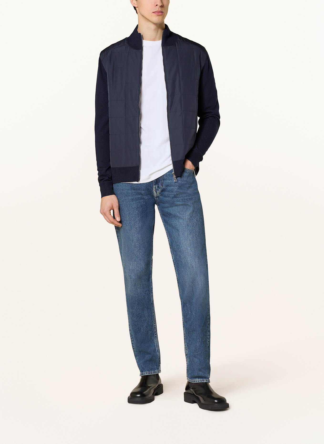 BELSTAFF Cardigan KELBROOK in mixed materials: DARK BLUE