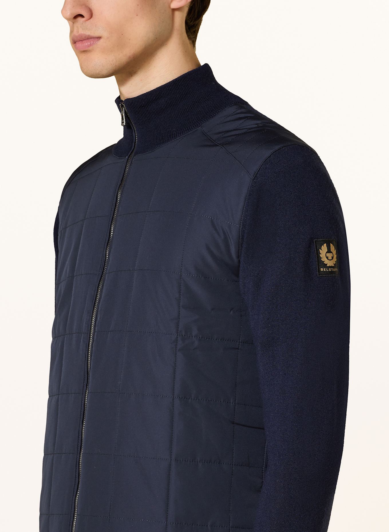 BELSTAFF Cardigan KELBROOK in mixed materials: DARK BLUE
