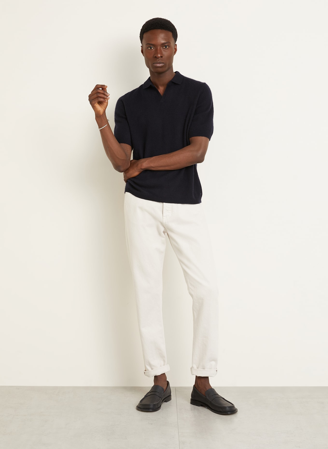 IRIS von ARNIM Strick-Poloshirt AMECA aus Cashmere: DUNKELBLAU