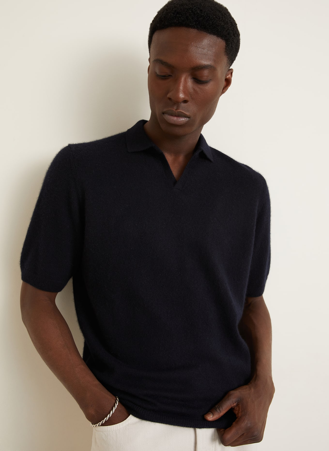 IRIS von ARNIM Strick-Poloshirt AMECA aus Cashmere: DUNKELBLAU