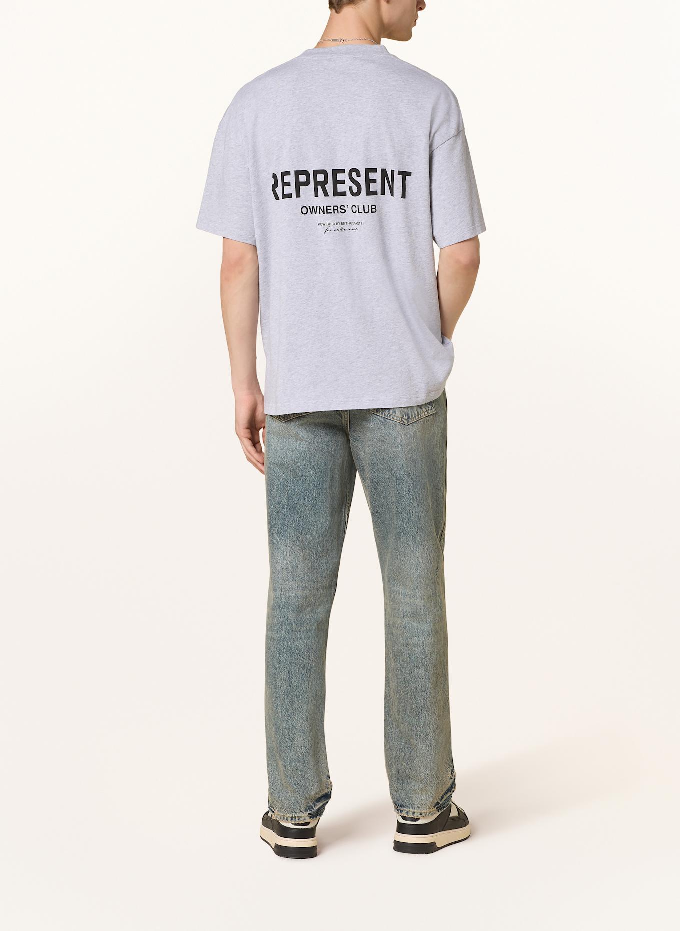 REPRESENT T-Shirt: HELLGRAU / SCHWARZ