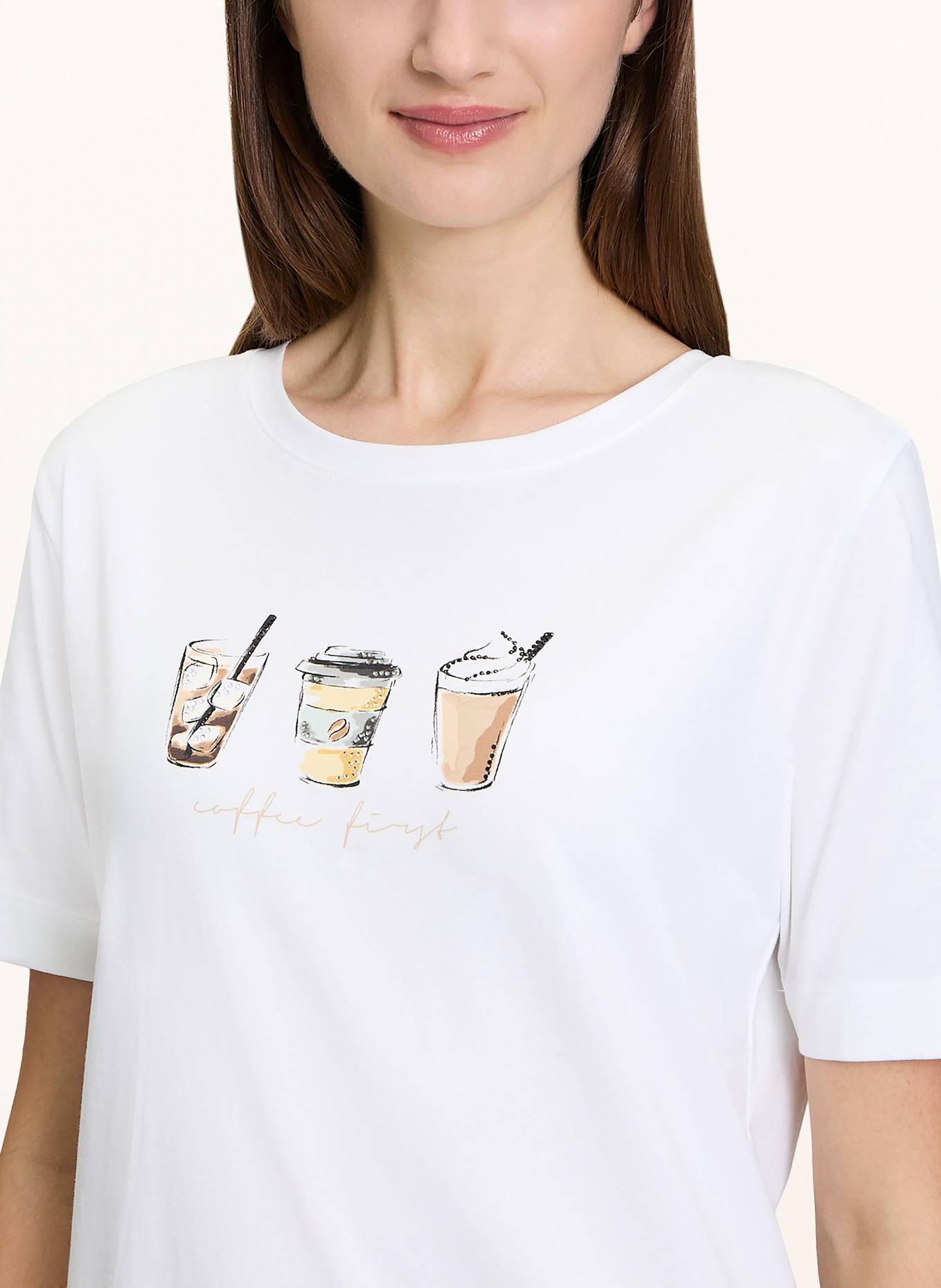 BETTY&CO Tričko s ozdobnými kamínky: BÍLÁ