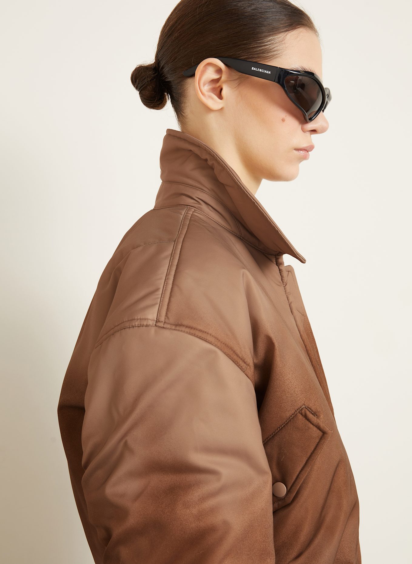 Acne Studios Bomber jacket with teddy: BROWN