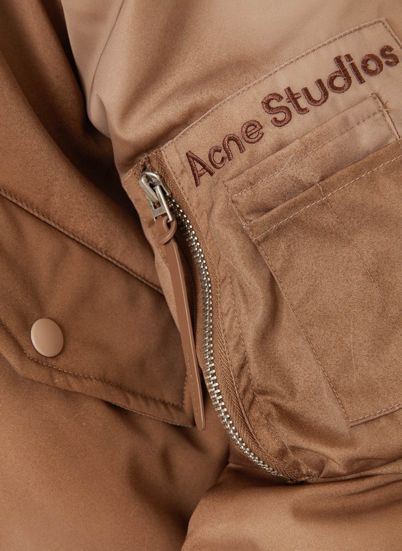 Acne Studios Bomber jacket with teddy: BROWN