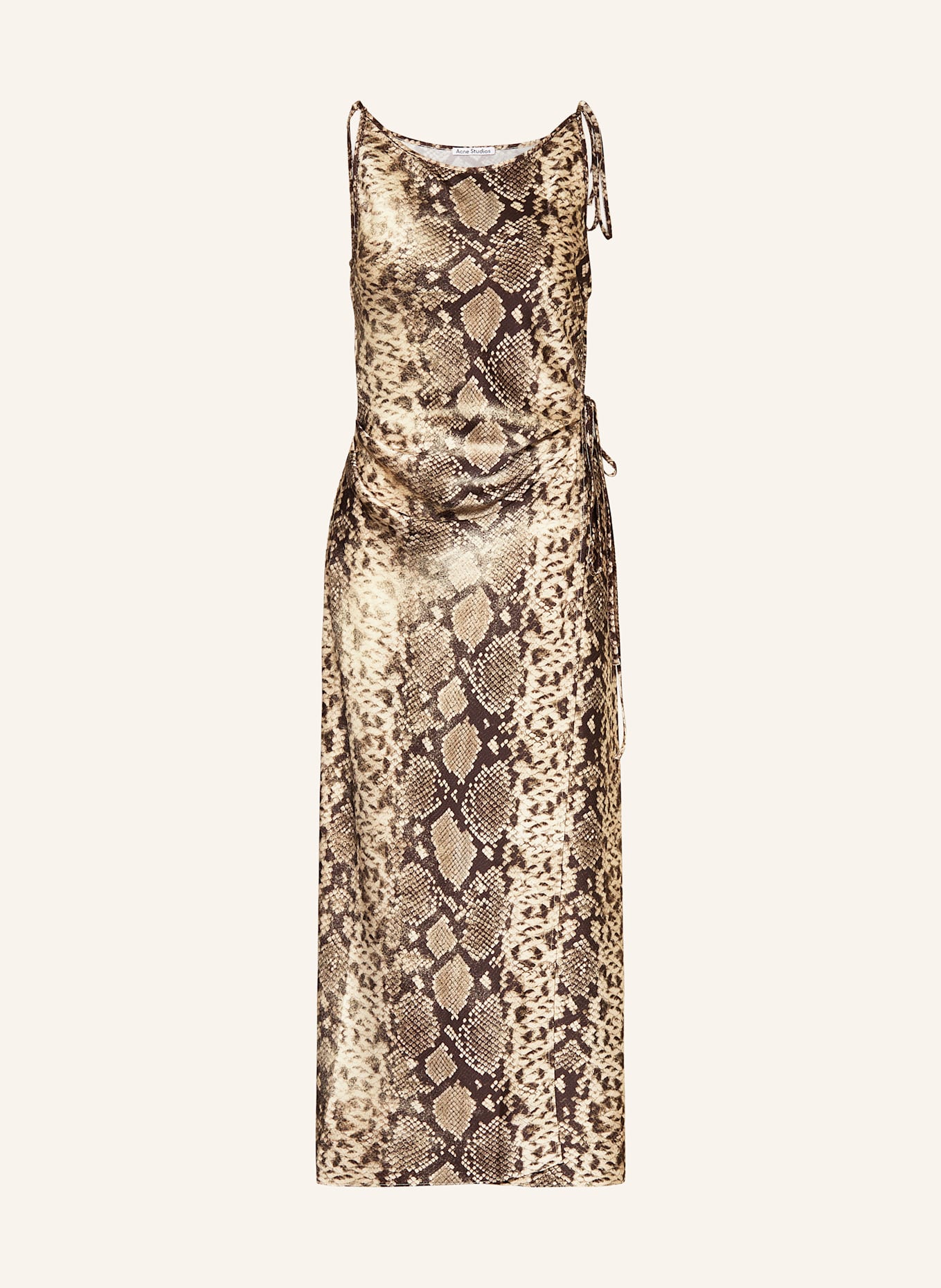 Acne Studios Wrap dress: CREAM / DARK BROWN