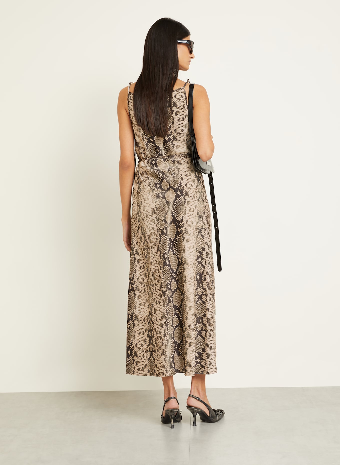 Acne Studios Wrap dress: CREAM / DARK BROWN