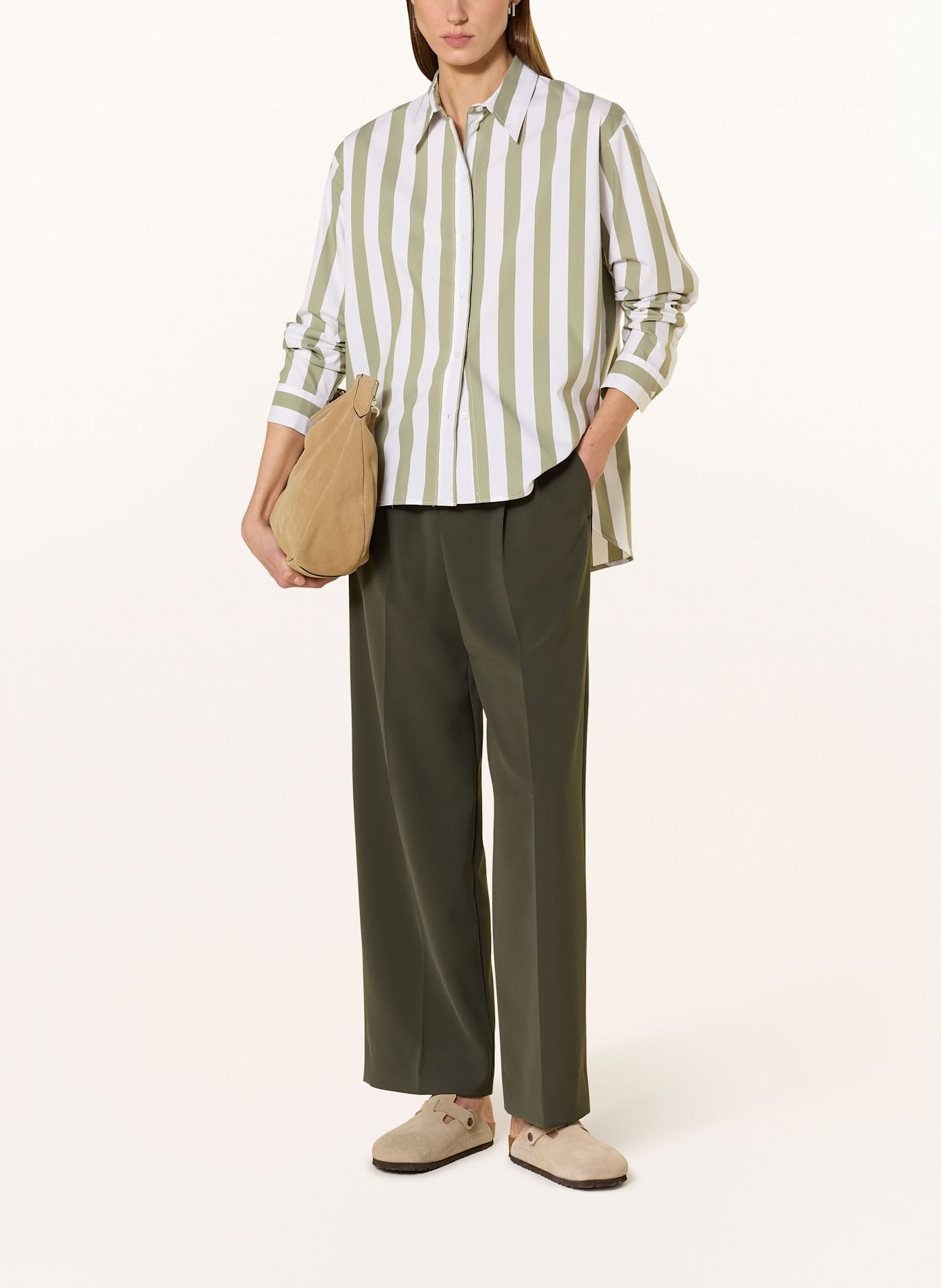 CINQUE Hemdbluse CITARINA: OLIV / ECRU