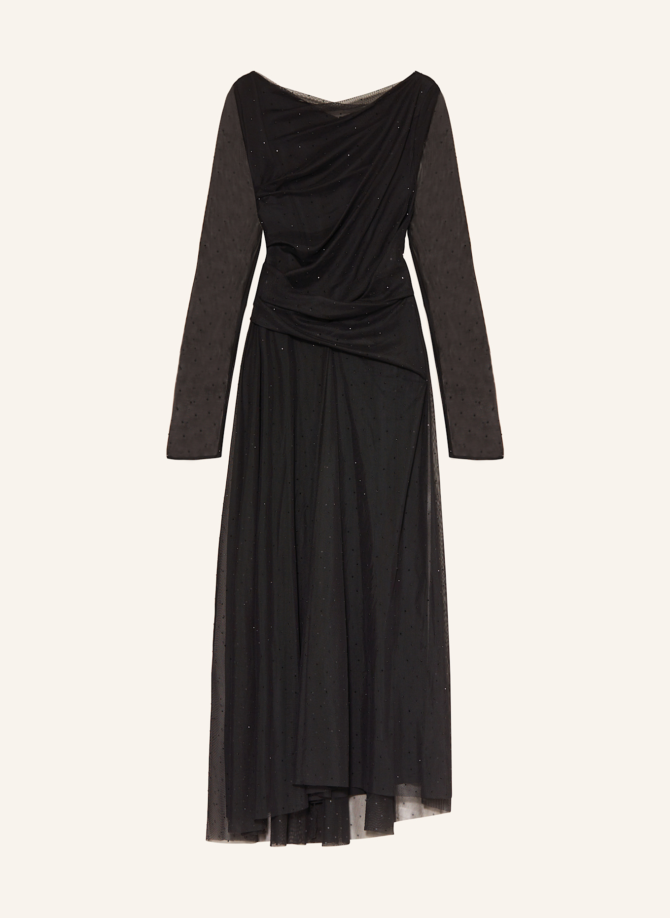 TALBOT RUNHOF Koktejlové šaty s ozdobnými kamínky: ČERNÁ