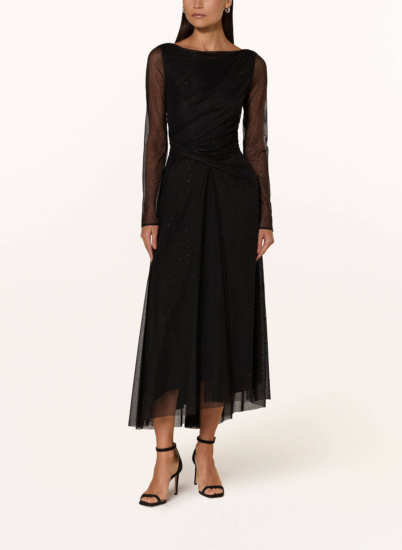 TALBOT RUNHOF Koktejlové šaty s ozdobnými kamínky: ČERNÁ