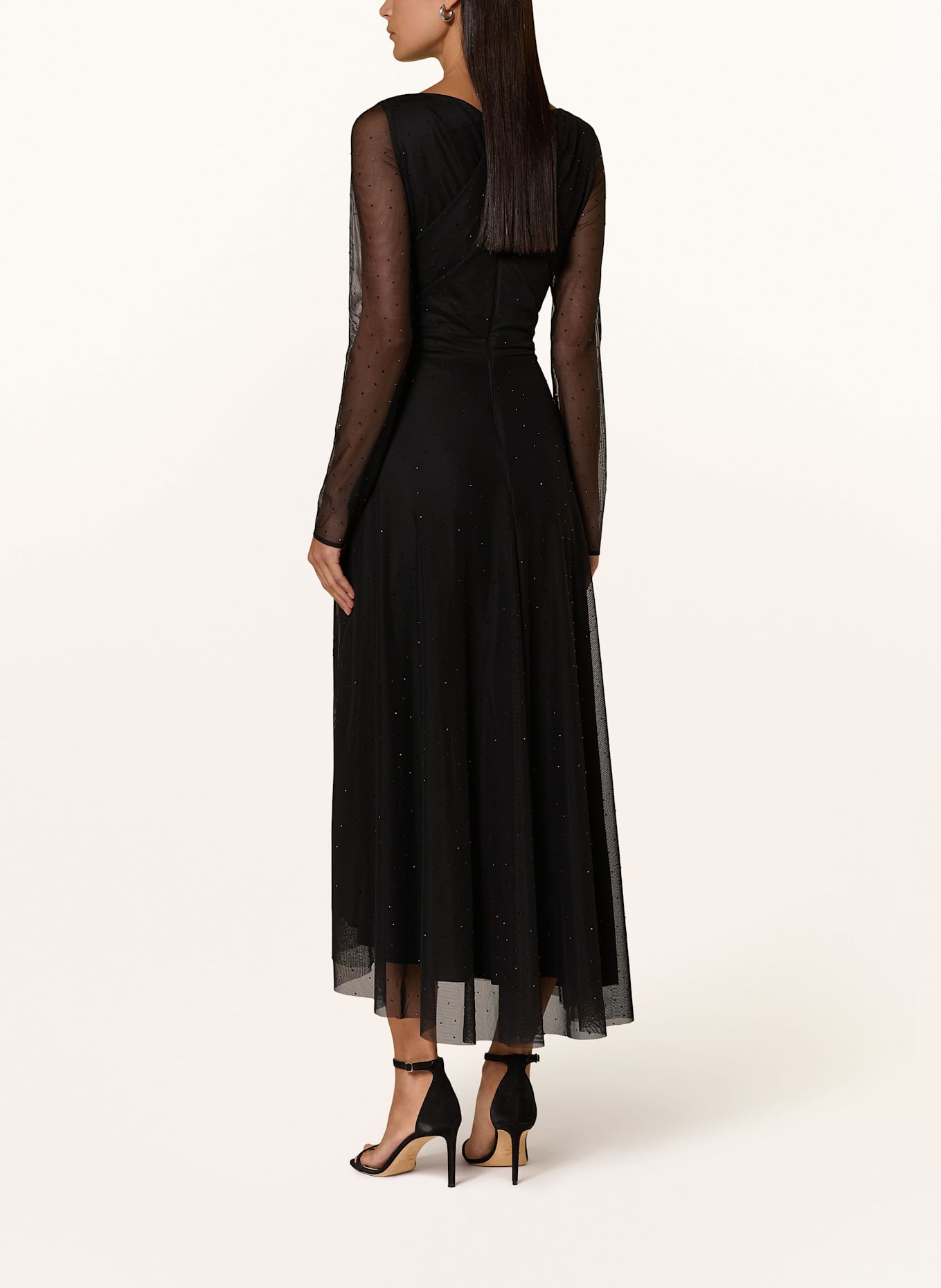 TALBOT RUNHOF Koktejlové šaty s ozdobnými kamínky: ČERNÁ