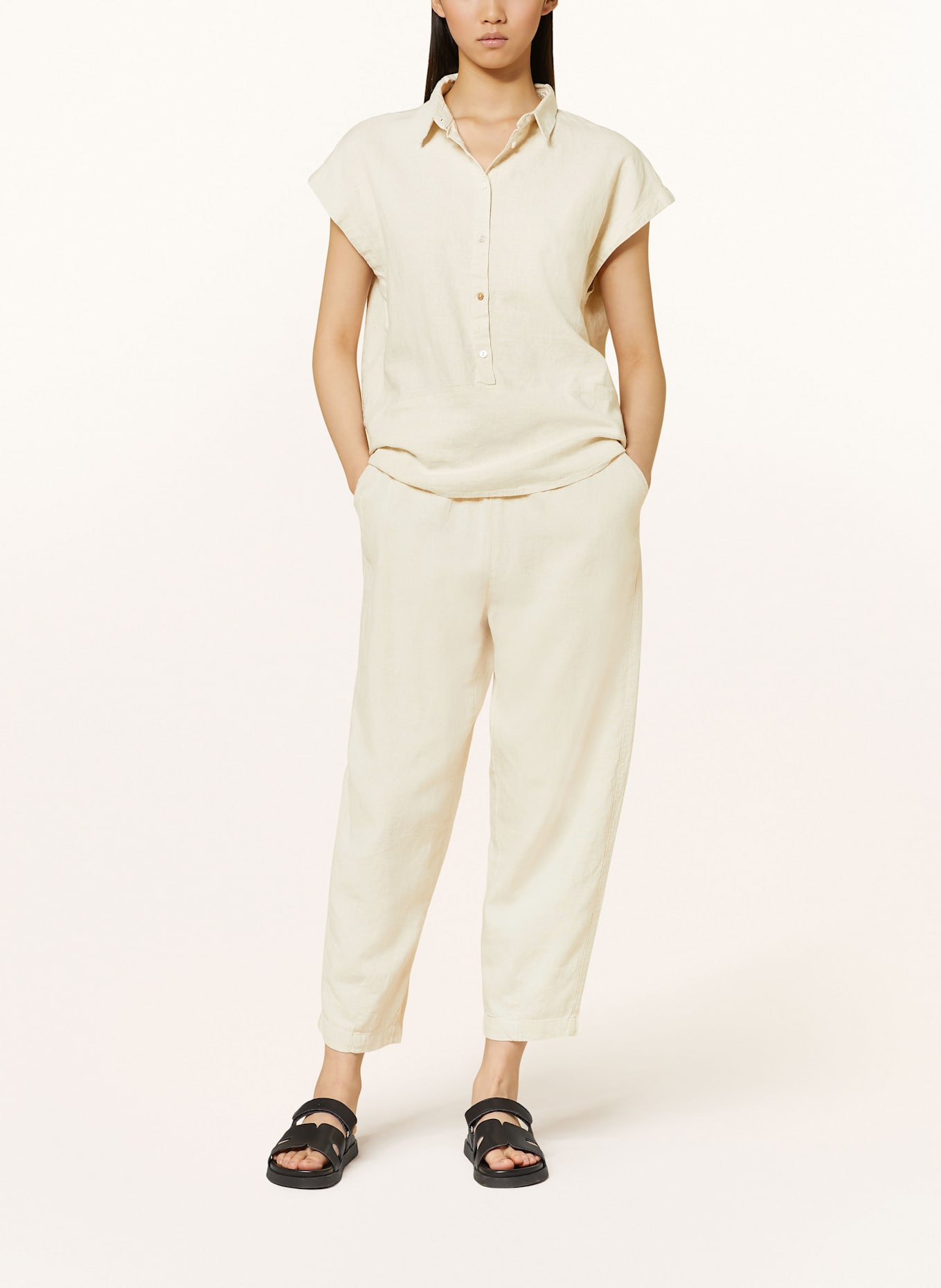 ICHI 7/8-Hose IHLINNO mit Leinen: ECRU