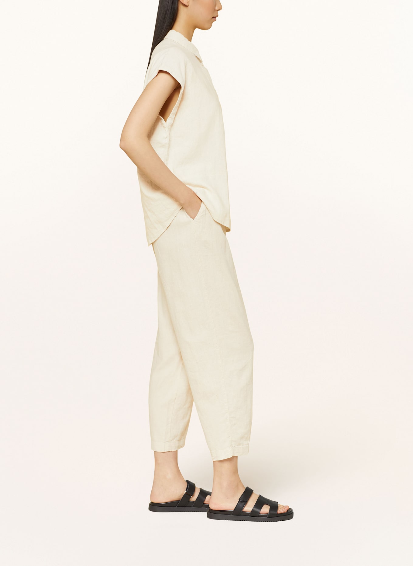 ICHI 7/8-Hose IHLINNO mit Leinen: ECRU