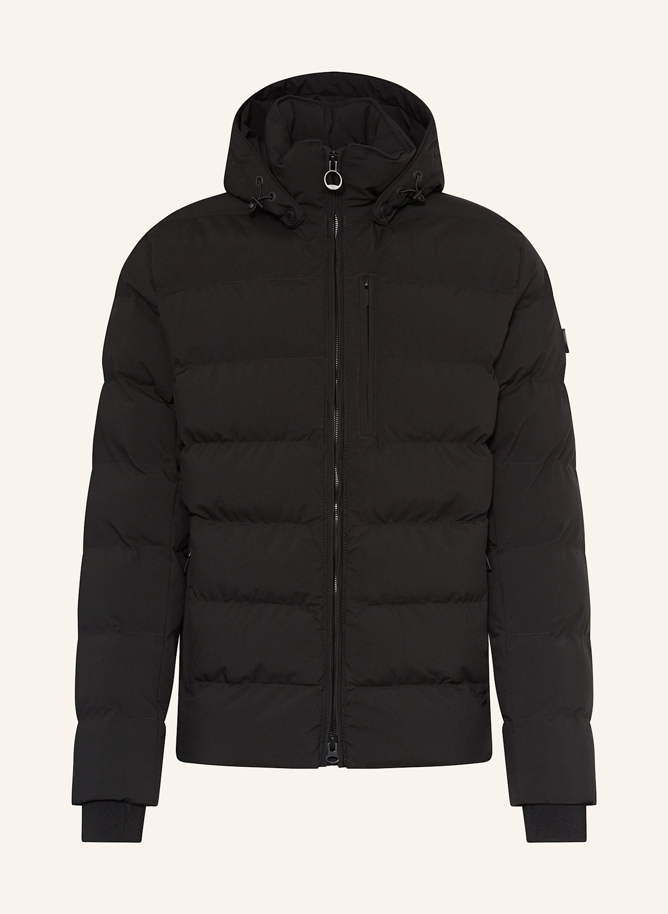 WELLENSTEYN Steppjacke BLACKBIRD mit abnehmbarer Kapuze: SCHWARZ