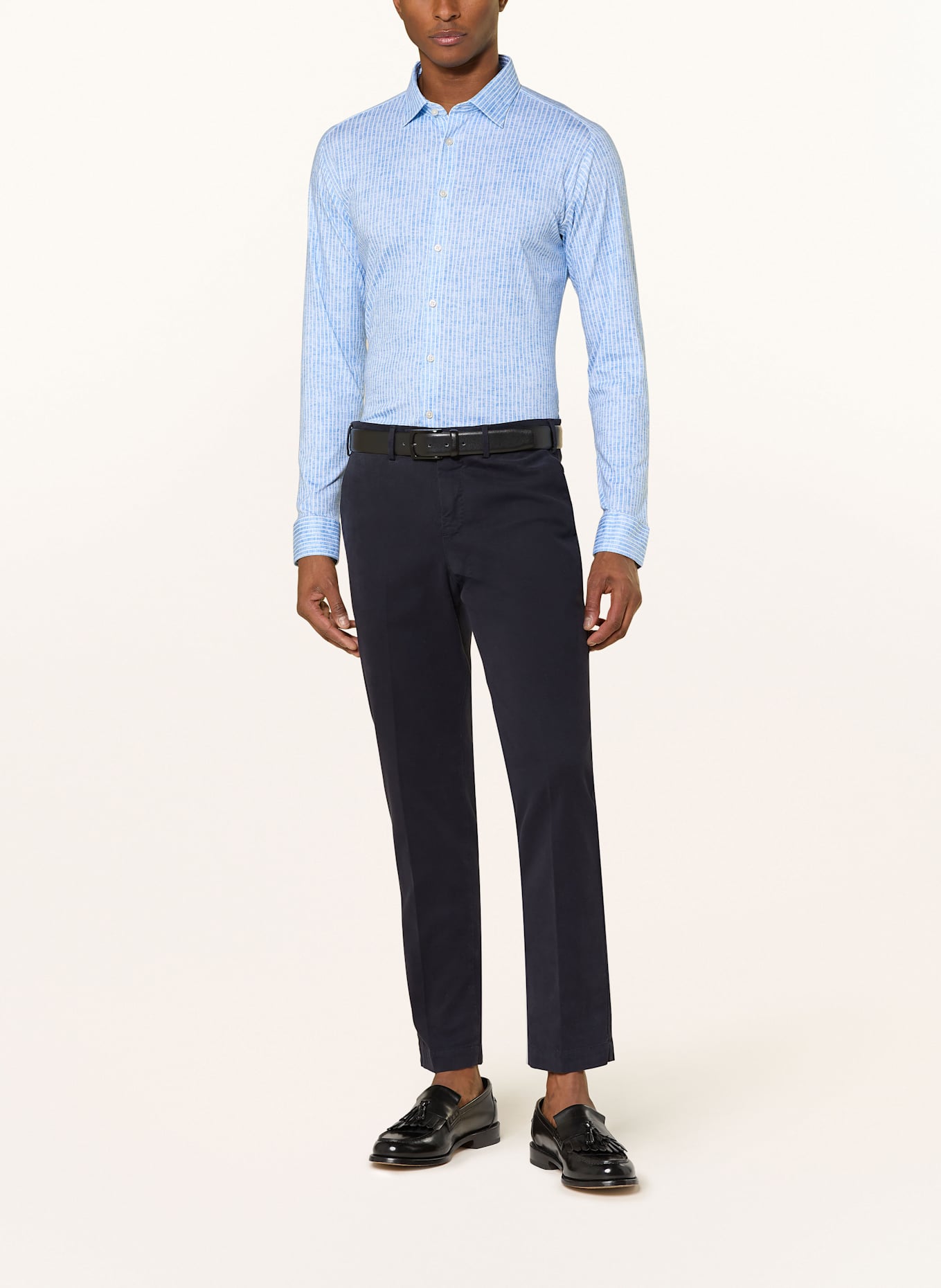 DESOTO Jerseyhemd Slim Fit: WEISS / BLAU