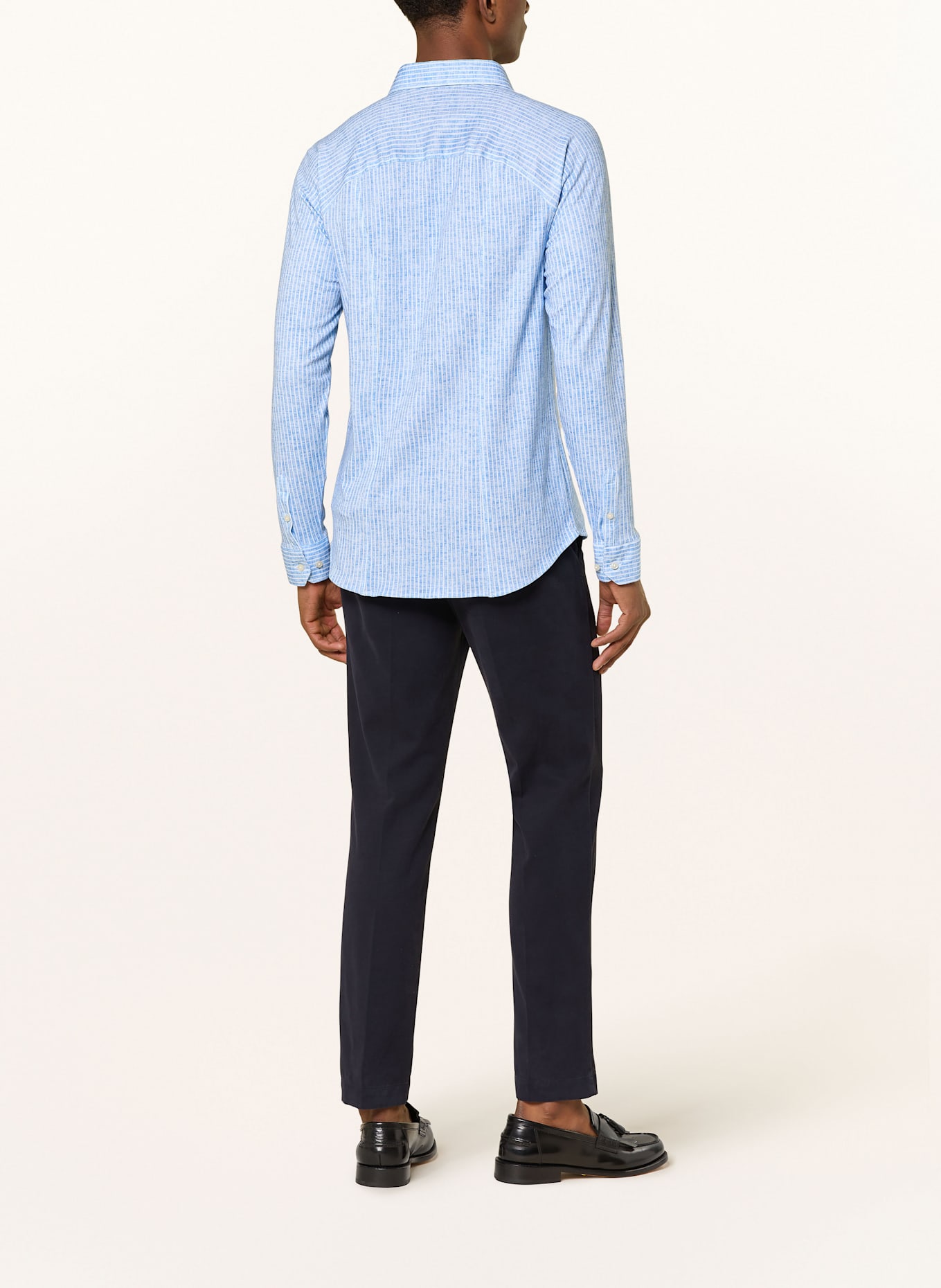 DESOTO Jerseyhemd Slim Fit: WEISS / BLAU