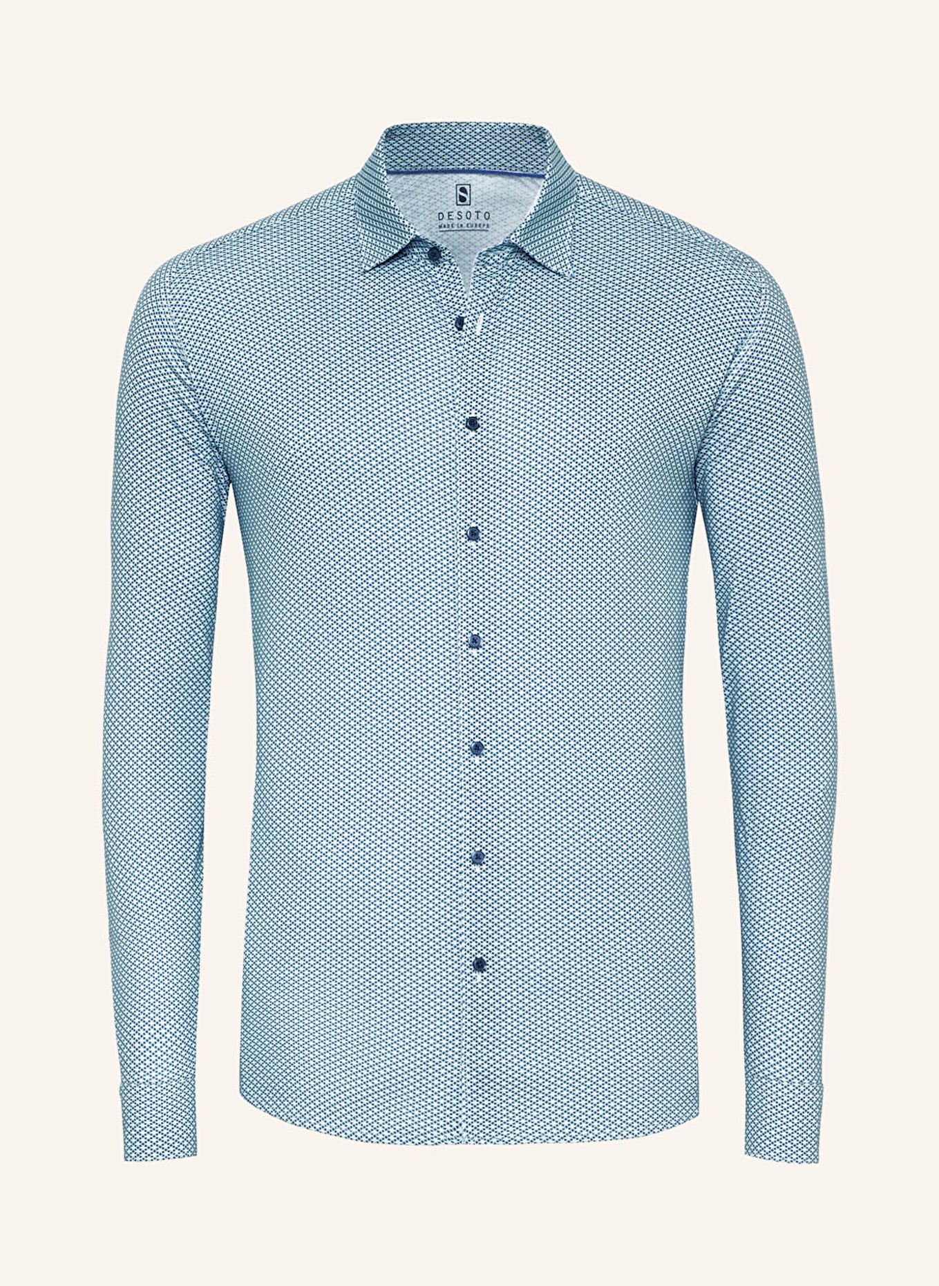 DESOTO Jerseyhemd Slim Fit, Farbe: DUNKELBLAU/ TÜRKIS/ HELLGRÜN (Bild 1)