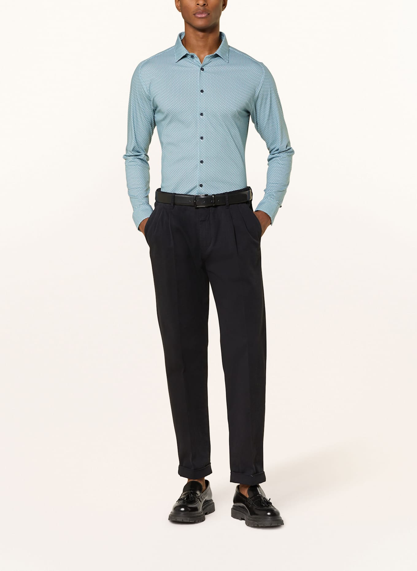 DESOTO Jerseyhemd Slim Fit, Farbe: DUNKELBLAU/ TÜRKIS/ HELLGRÜN (Bild 2)