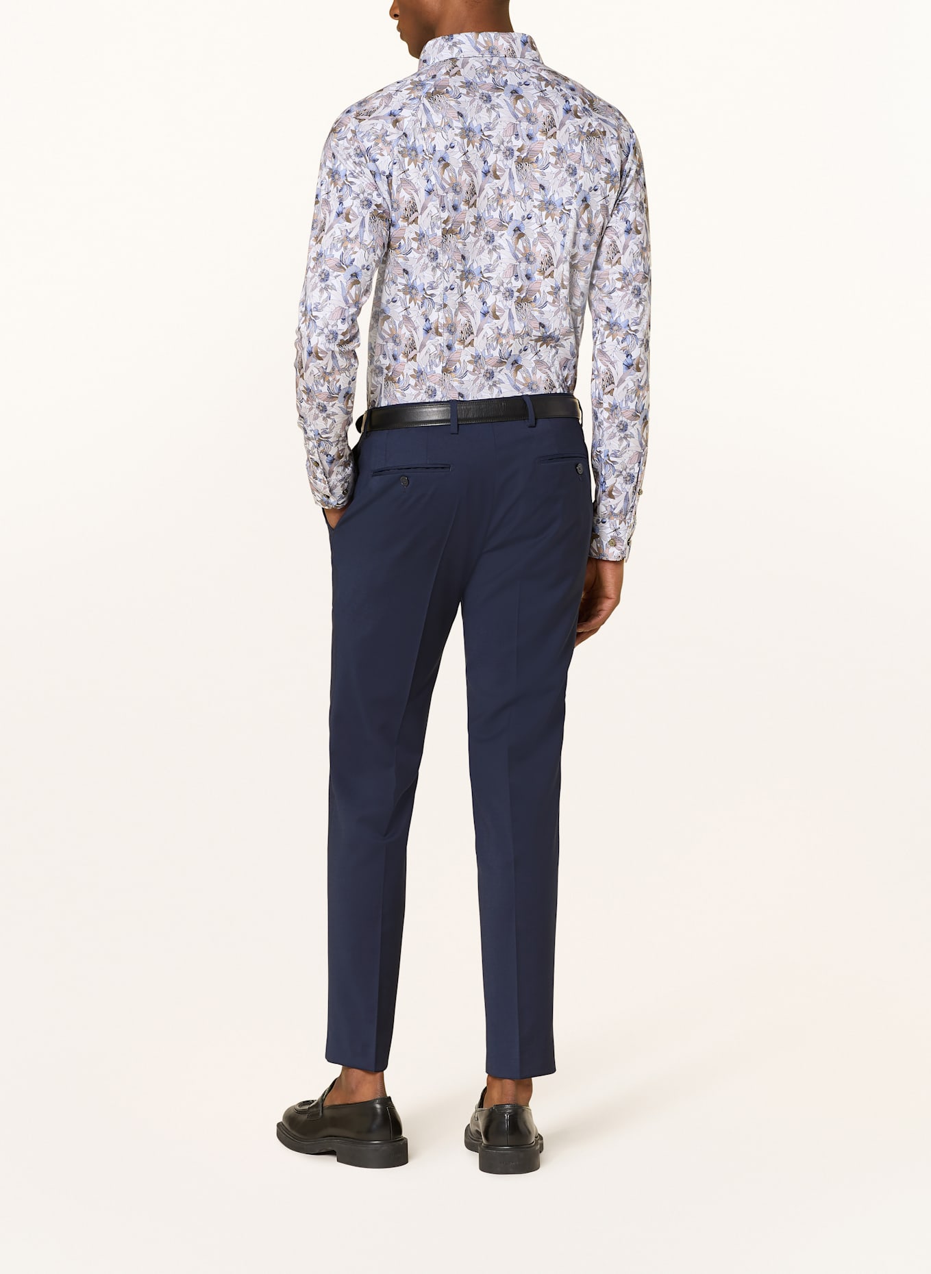 DESOTO Košile Slim Fit: BÍLÁ / MODRÁ / SVĚTLE HNĚDÁ