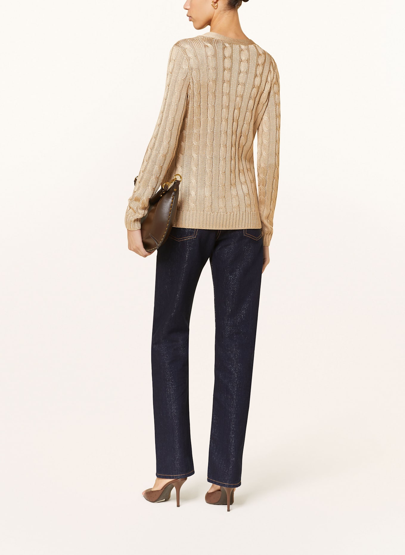 RALPH LAUREN Collection Strickjacke aus Seide: HELLBRAUN (Bild 3)