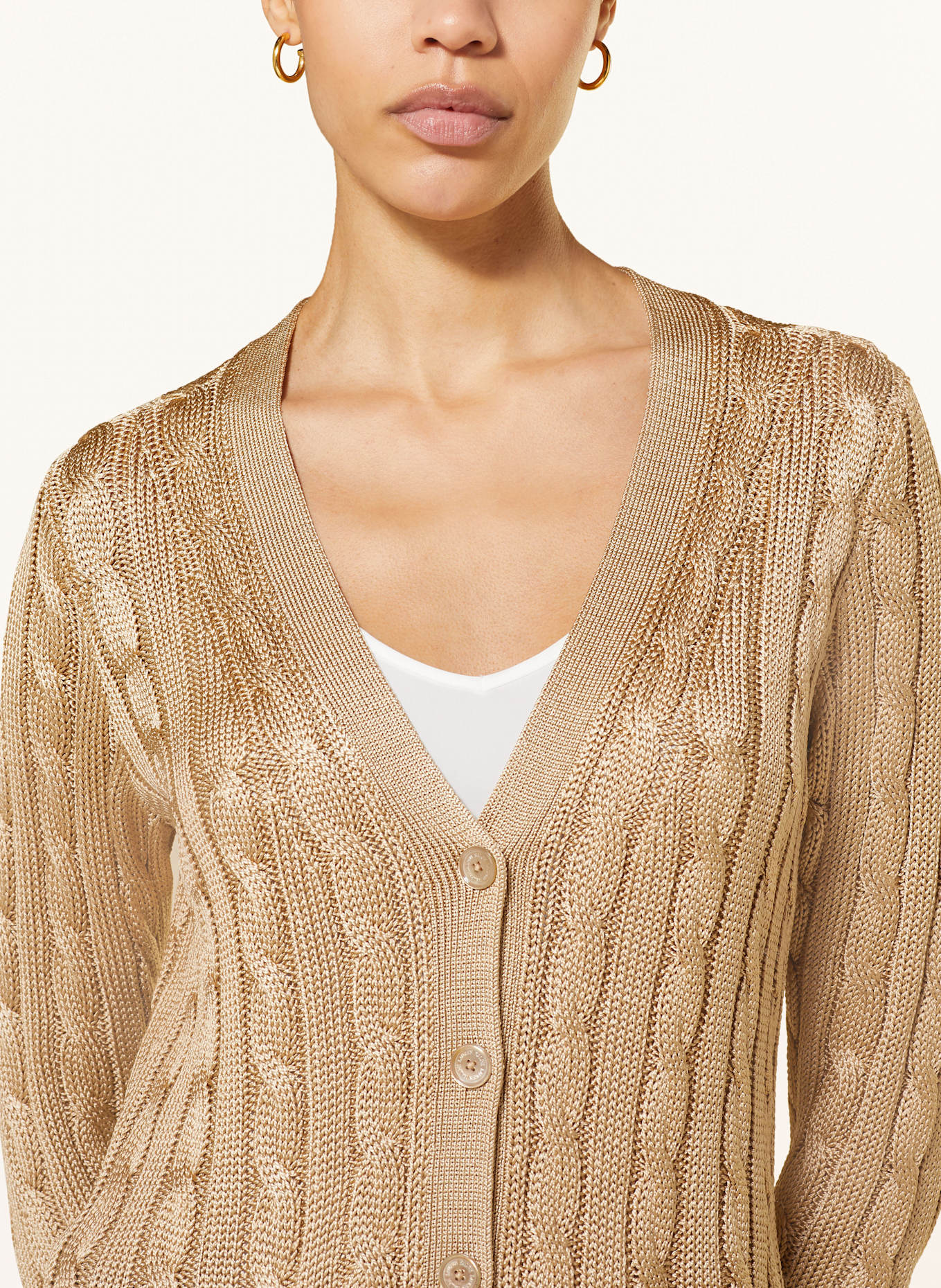 RALPH LAUREN Collection Strickjacke aus Seide: HELLBRAUN (Bild 4)