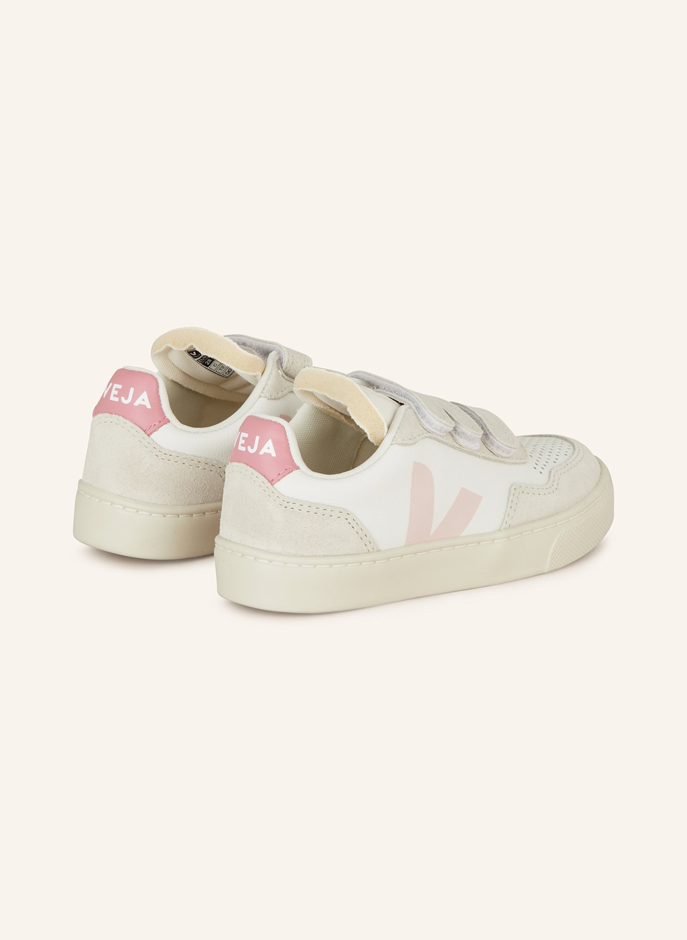 VEJA Sneakers V-90: WHITE / LIGHT GRAY / LIGHT PINK