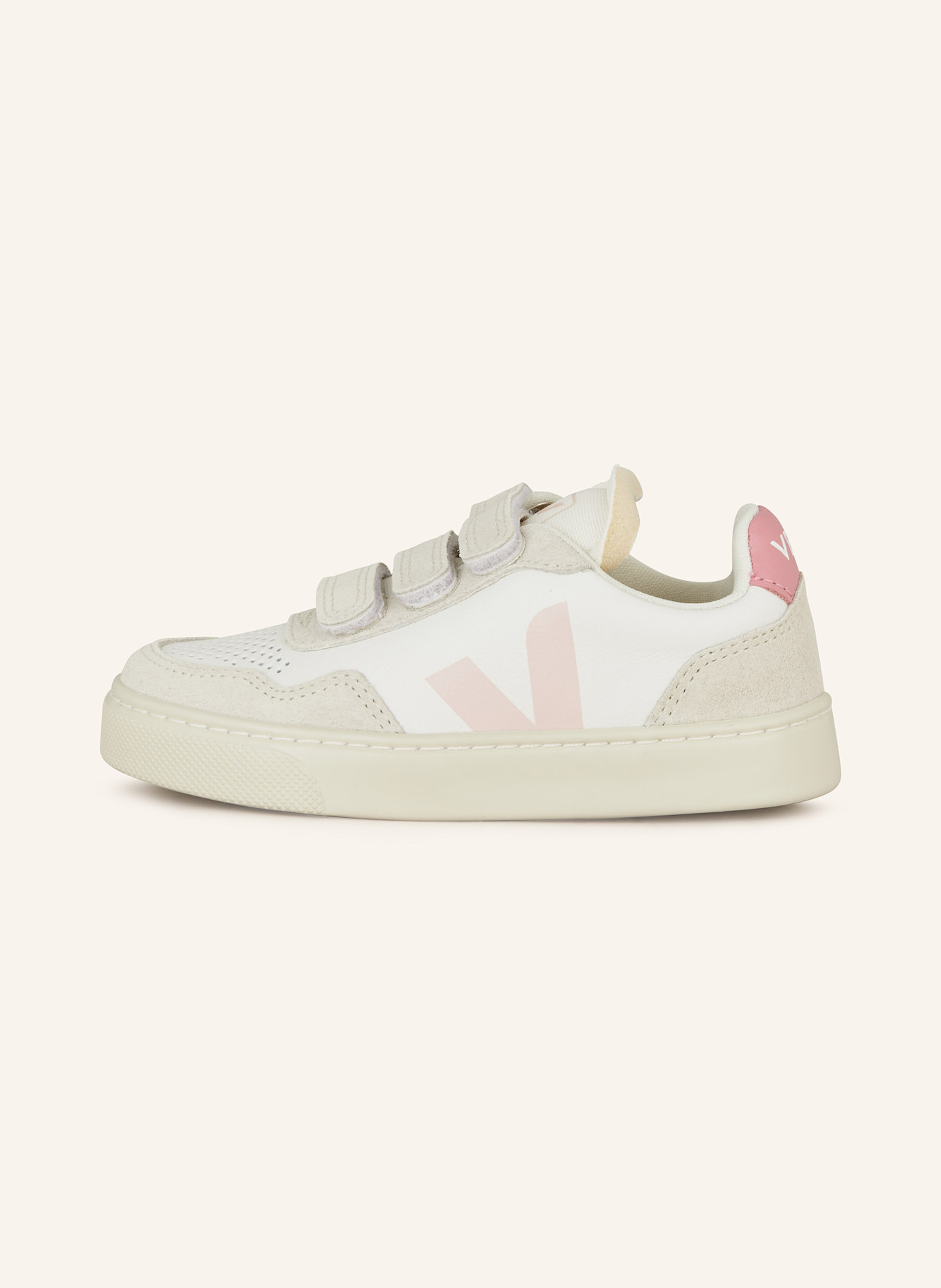 VEJA Sneakers V-90: WHITE / LIGHT GRAY / LIGHT PINK