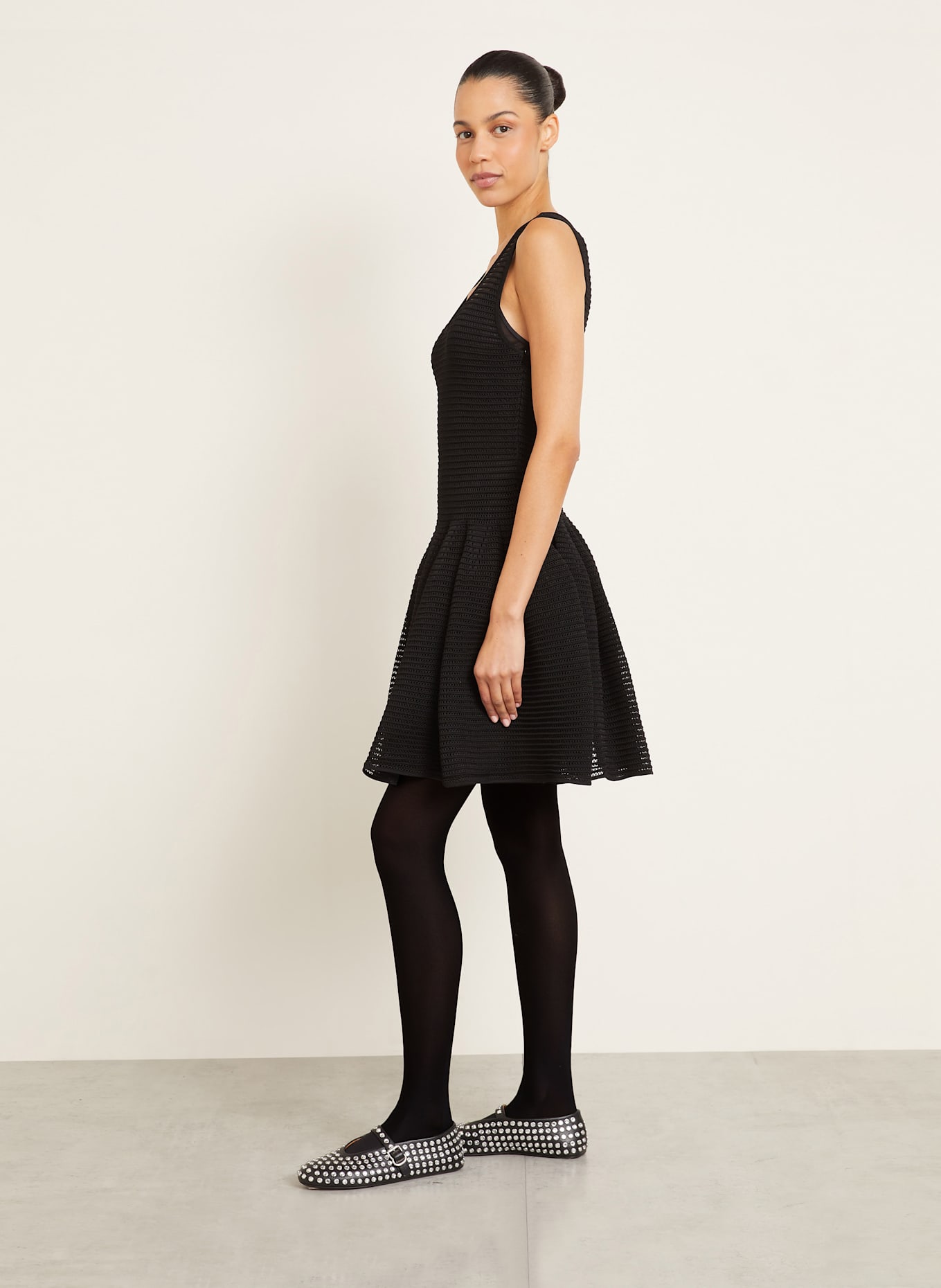 ALAÏA Häkelkleid: SCHWARZ