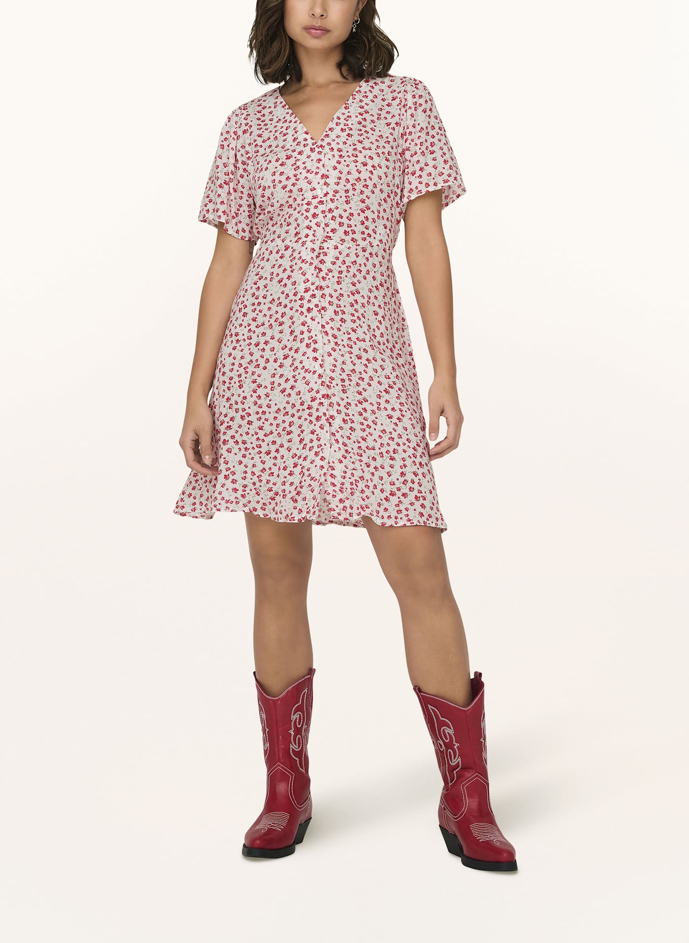 ONLY Kleid: WEISS/ ROT/ MINT