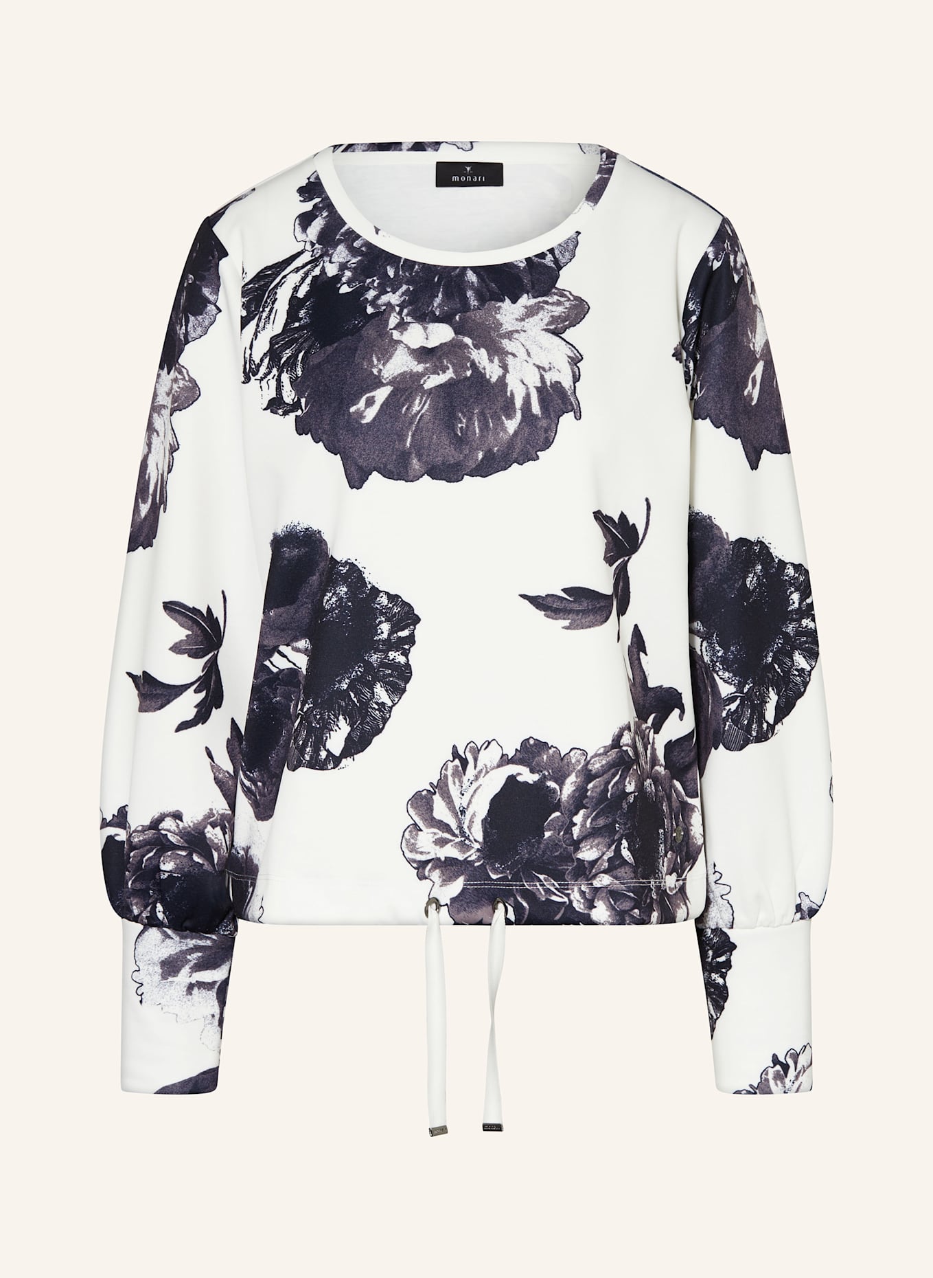 monari Sweatshirt: WHITE / DARK BLUE / BROWN