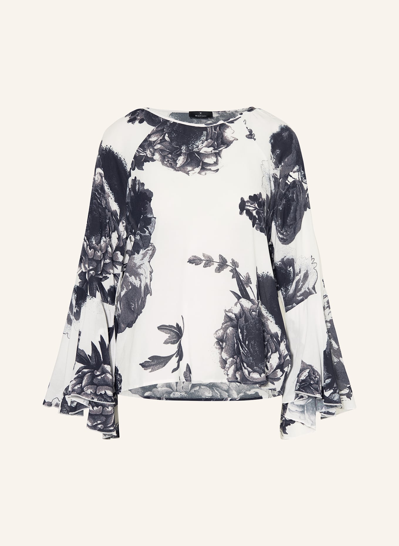 monari Shirt blouse: WHITE / DARK BLUE / BROWN