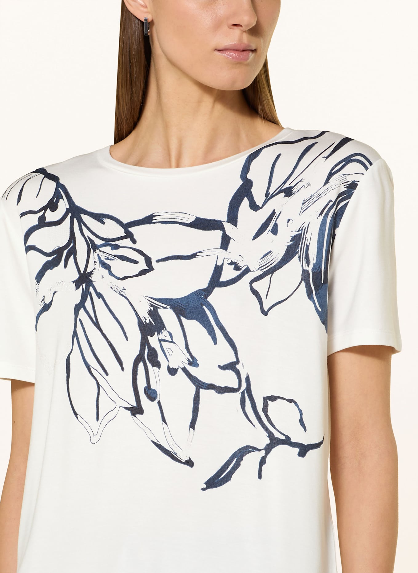 monari Tričko s ozdobnými kamínky: BÍLÁ / ČERNÁ / TMAVĚ MODRÁ