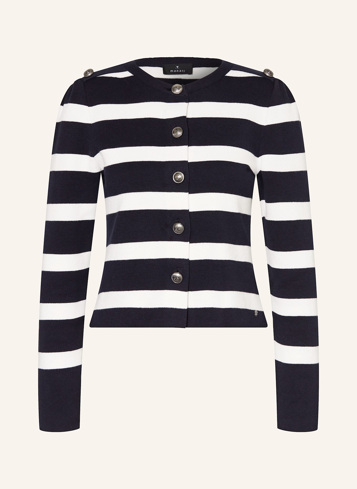 monari Strickjacke: WEISS / DUNKELBLAU