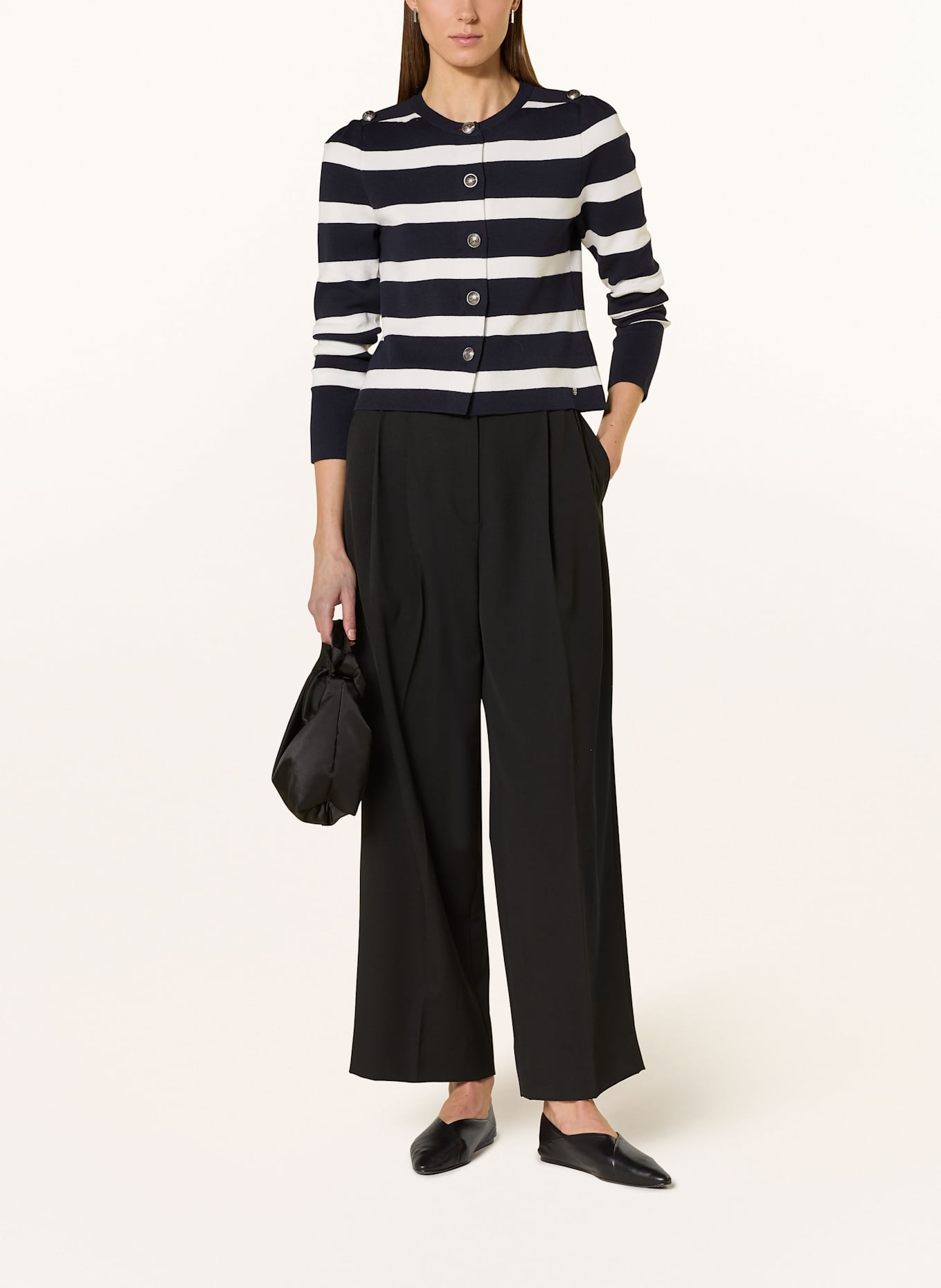 monari Strickjacke: WEISS / DUNKELBLAU