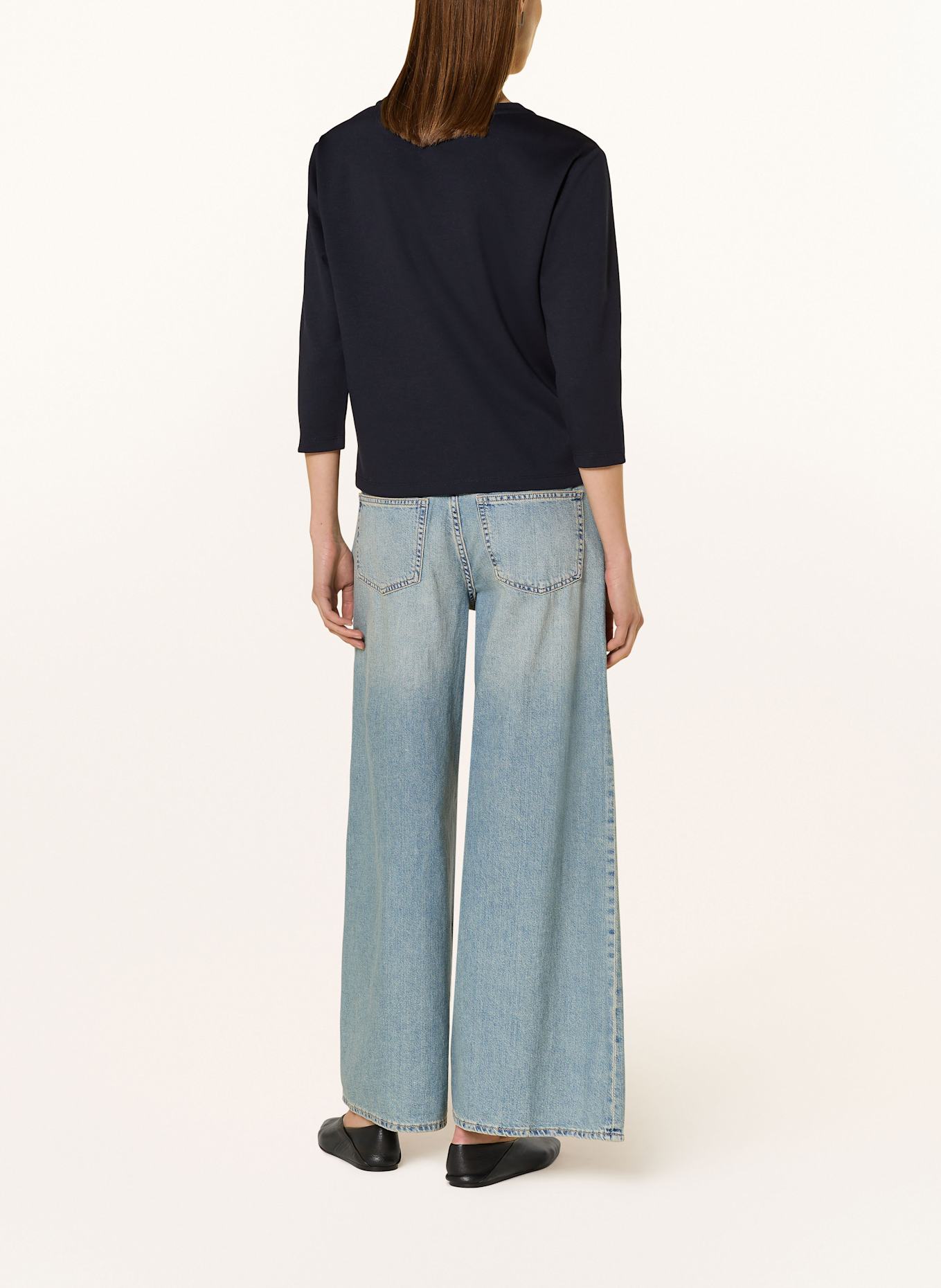 monari Longsleeve mit Schmucksteinen: DUNKELBLAU