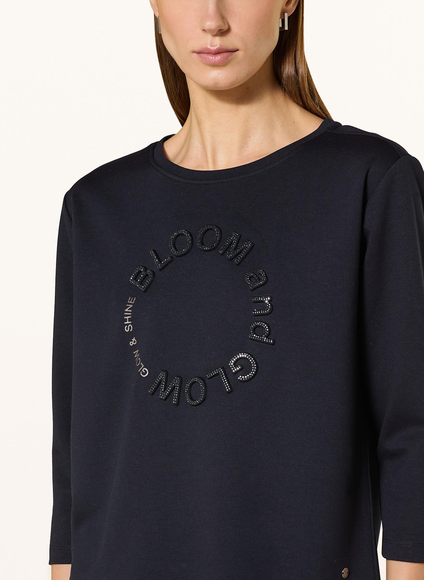 monari Longsleeve mit Schmucksteinen: DUNKELBLAU