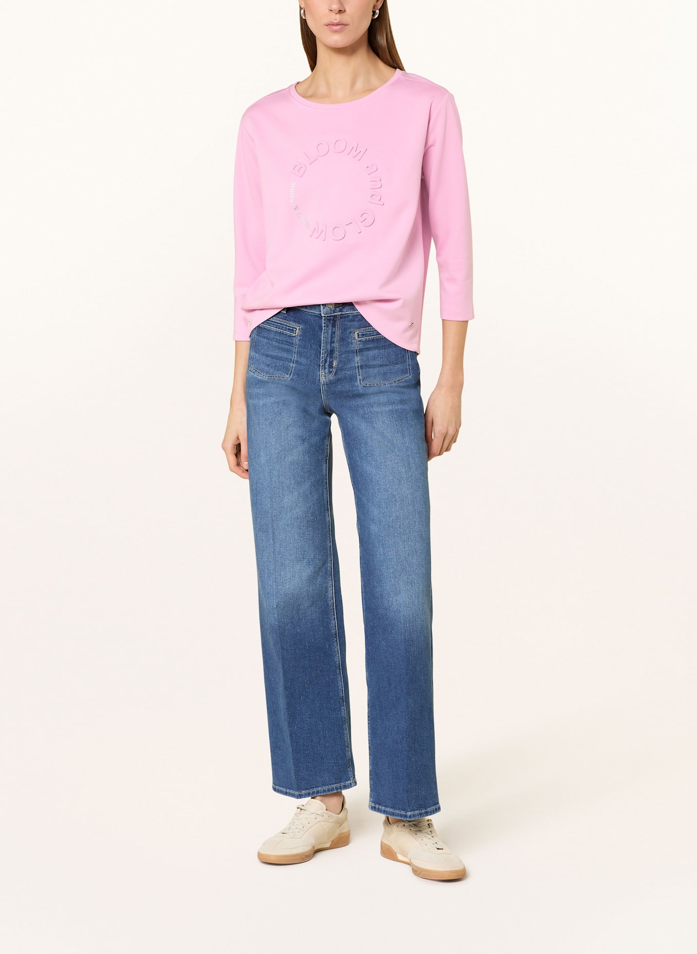 monari Longsleeve mit Schmucksteinen: ROSA