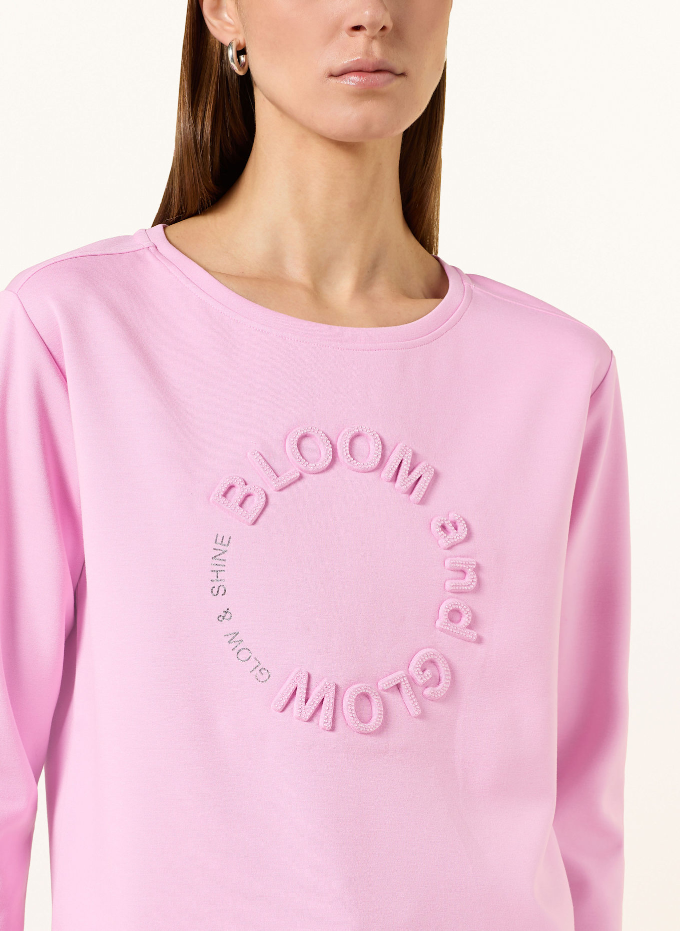 monari Longsleeve mit Schmucksteinen: ROSA