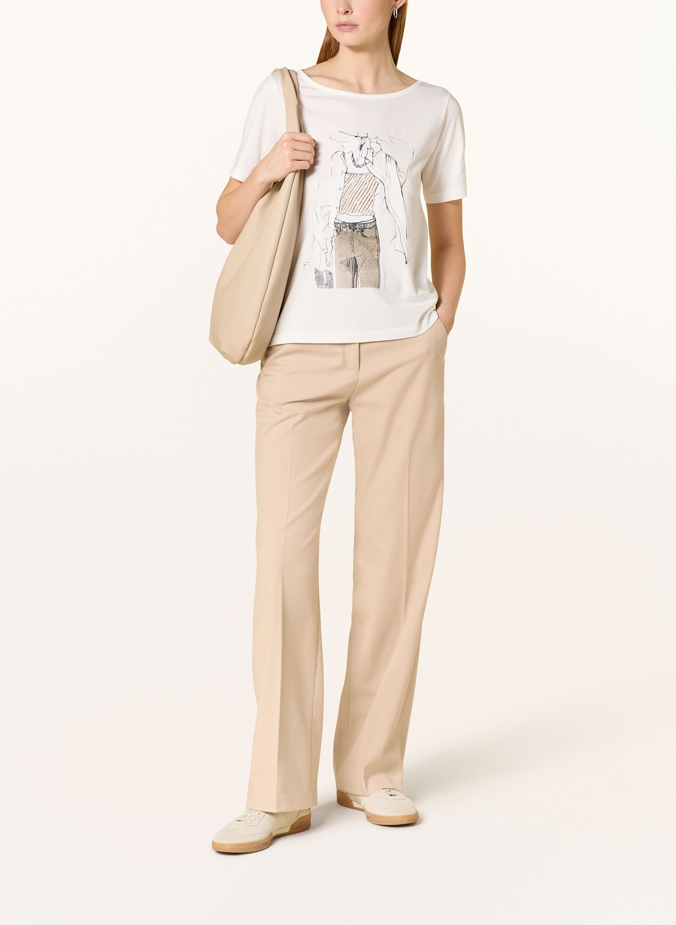 monari T-shirt with decorative gems: WHITE