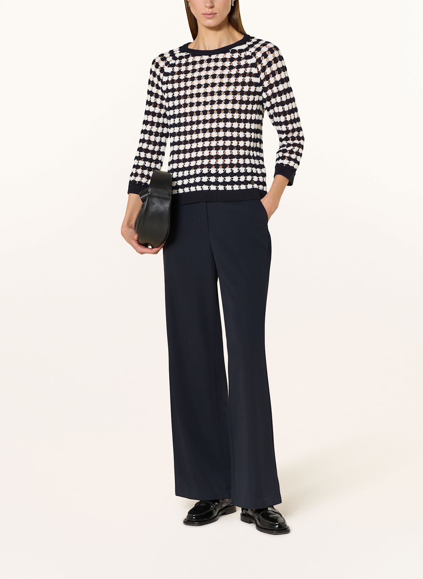 monari Pullover: DUNKELBLAU / WEISS