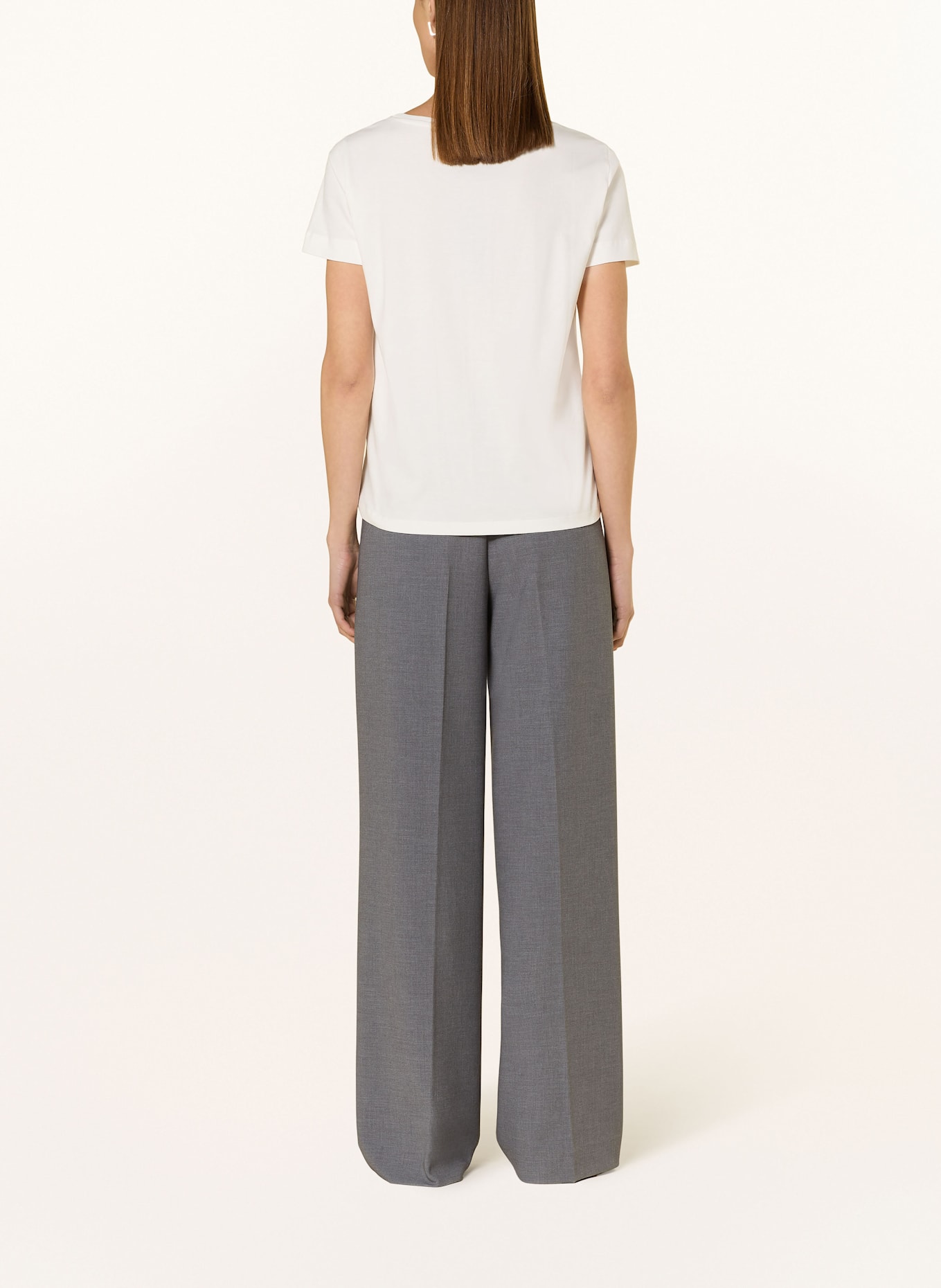 monari T-shirt avec pierres décoratives: BLANC / ARGENT