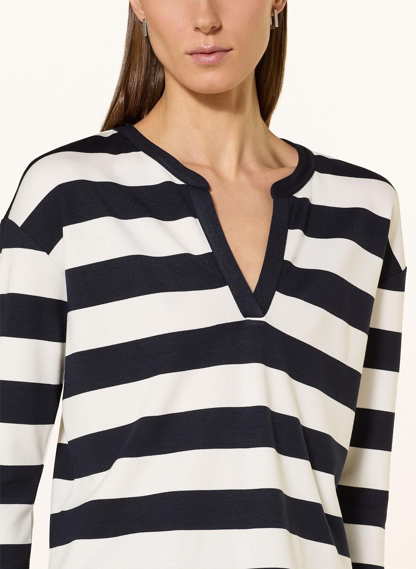 monari Longsleeve mit 3/4-Arm: WEISS / DUNKELBLAU