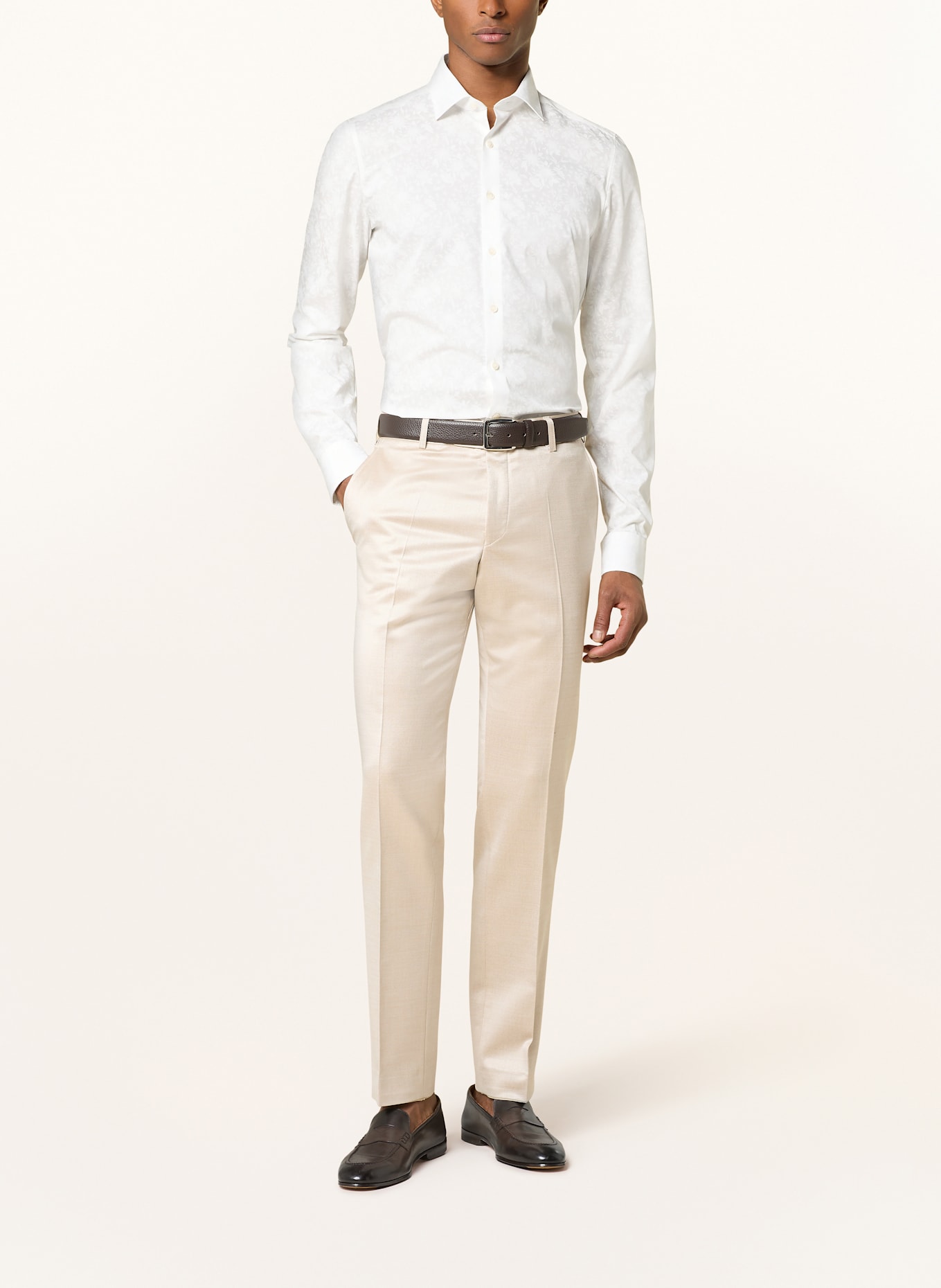 OLYMP Hemd Level Five body fit mit extralangem Arm: ECRU