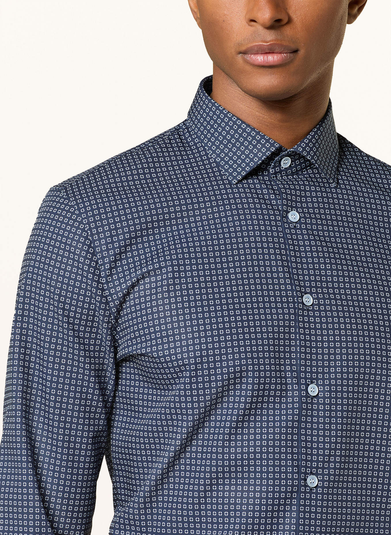 OLYMP Hemd No. Six super slim mit extralangem Arm: DUNKELBLAU